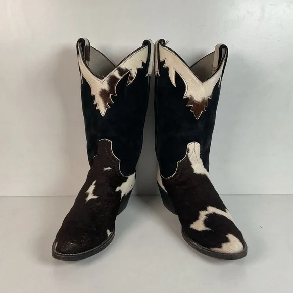 Vintage Larry Mahan Cow Hair Cowgirl Pony Boots 8 B - Picture 10 of 16